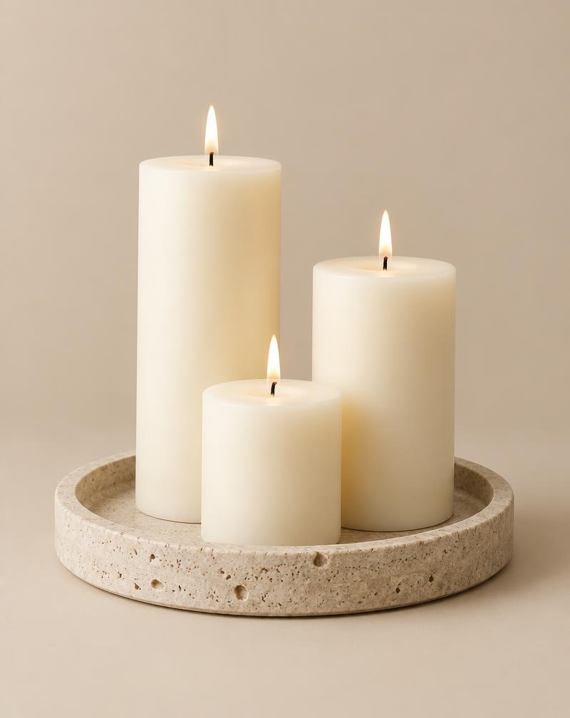 Beeswax Pillar Set