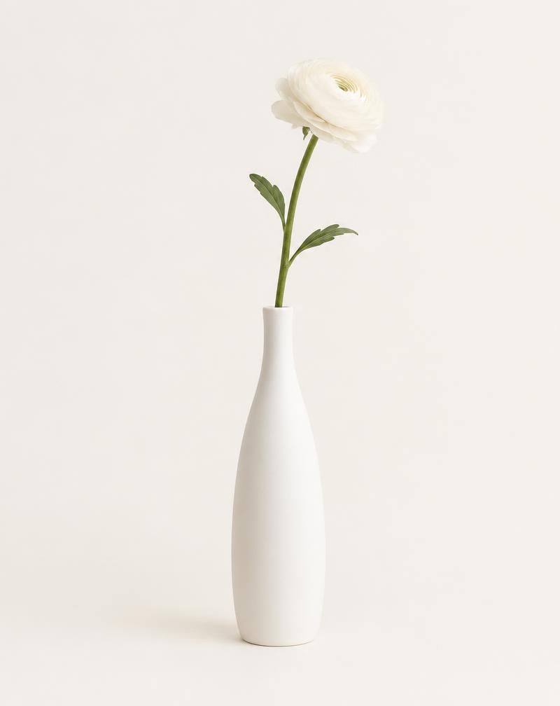 Linen White Bud Vase